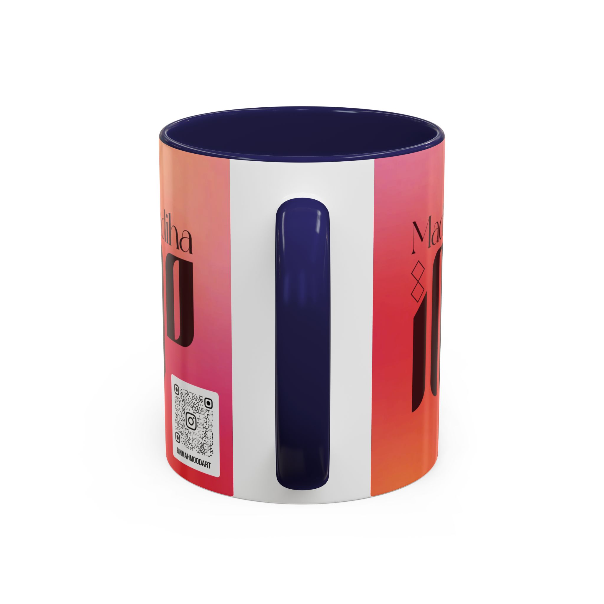 Personalized Arabic, Urdu, and Persian Fusion Madiha Calligraphy Mug – Zunaira Name Design by Bin Mahmood