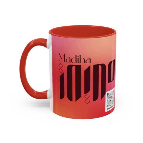 Personalized Arabic, Urdu, and Persian Fusion Madiha Calligraphy Mug – Zunaira Name Design by Bin Mahmood