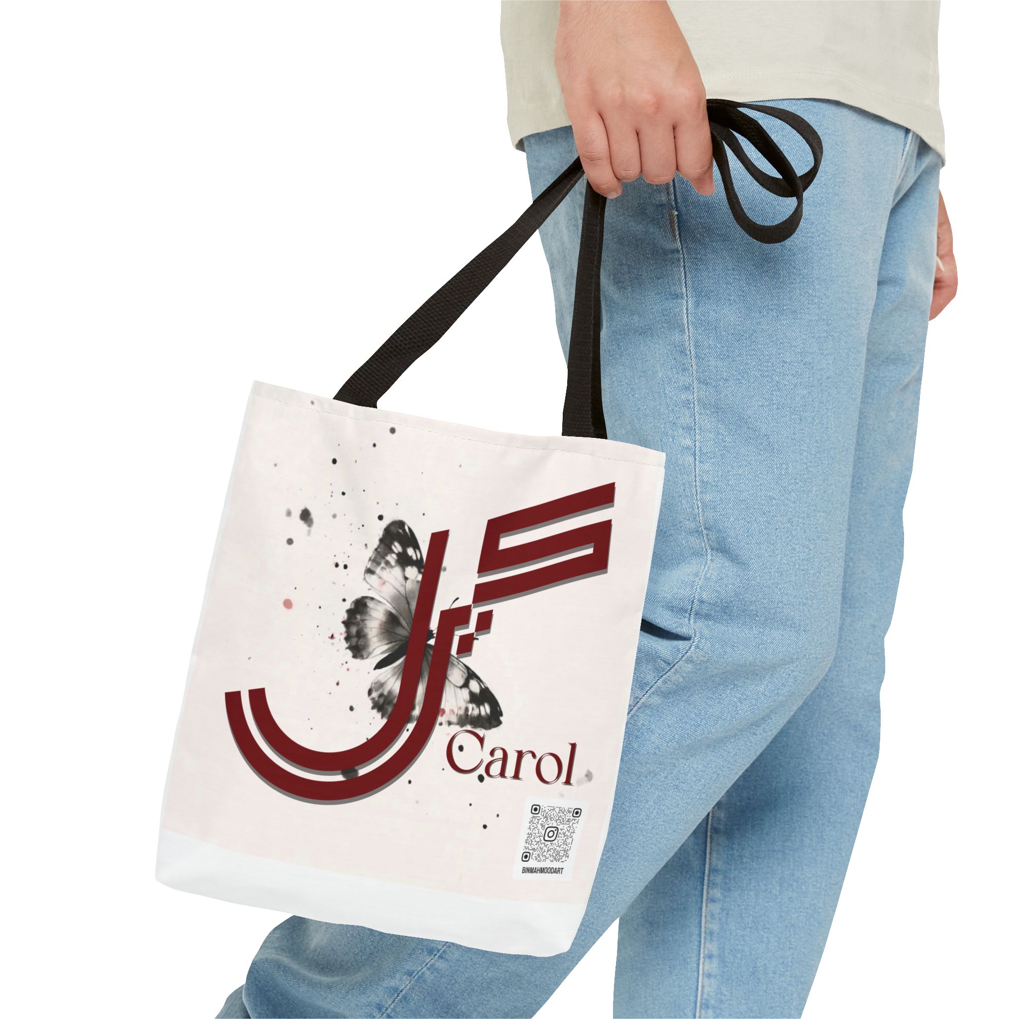 Carol – Geometric Fusion Arabic–Persian Calligraphy Tote Bag | Binmahmood - Image 3