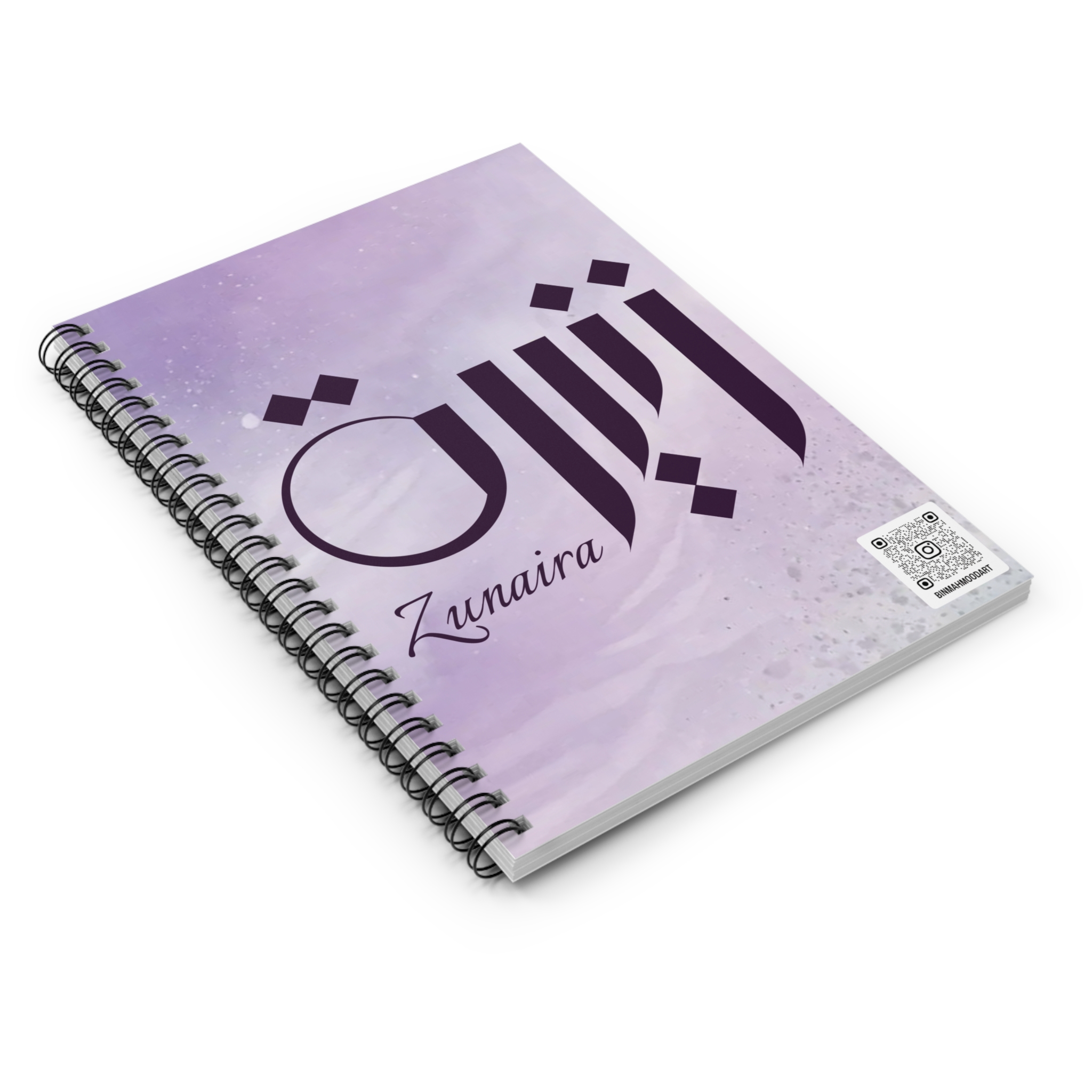Zunaira – Arabic Calligraphy Spiral Notebook | Unique Personalized Gift by BinMahmood - Image 3