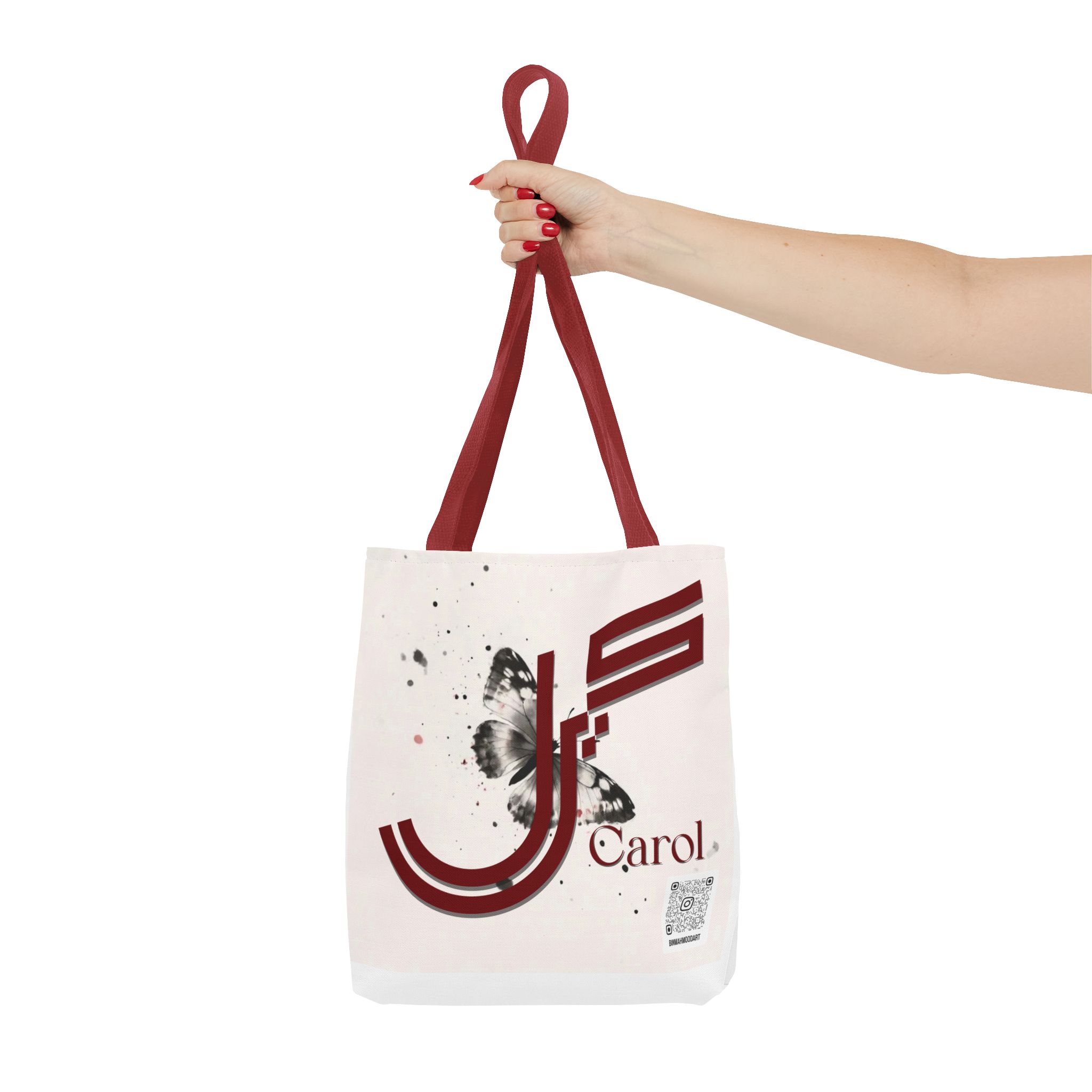 Carol – Geometric Fusion Arabic–Persian Calligraphy Tote Bag | Binmahmood - Image 8