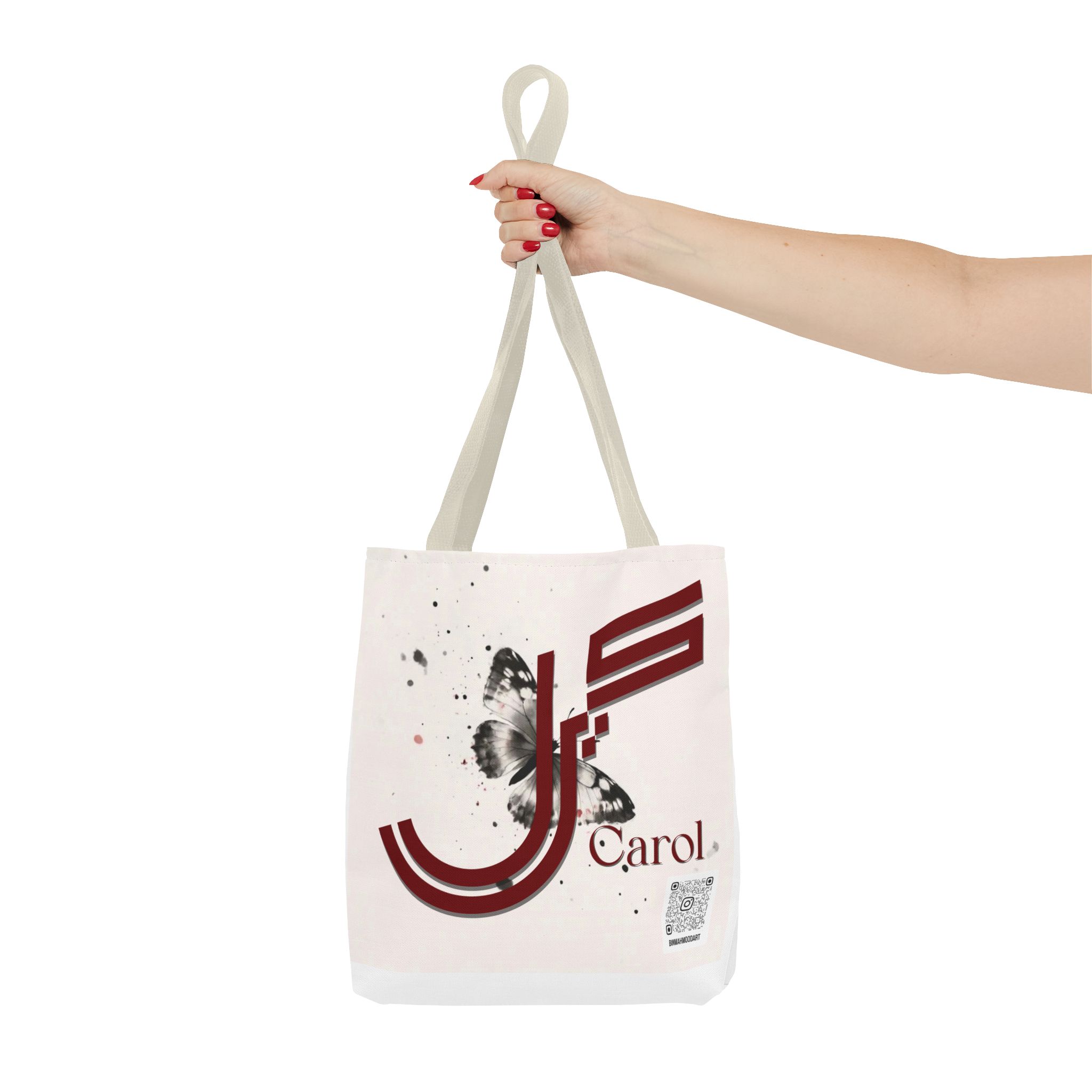 Carol – Geometric Fusion Arabic–Persian Calligraphy Tote Bag | Binmahmood - Image 16