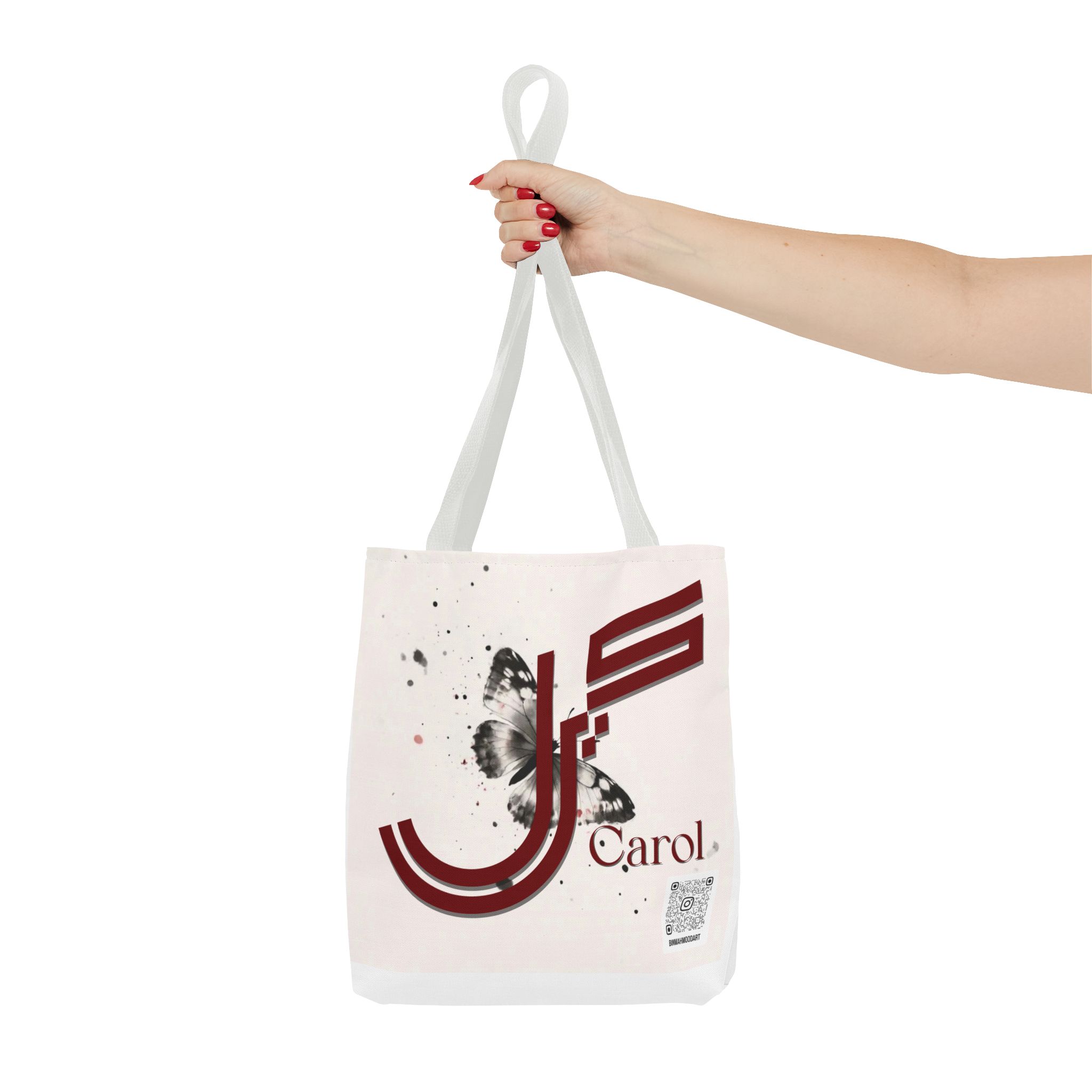 Carol – Geometric Fusion Arabic–Persian Calligraphy Tote Bag | Binmahmood - Image 12