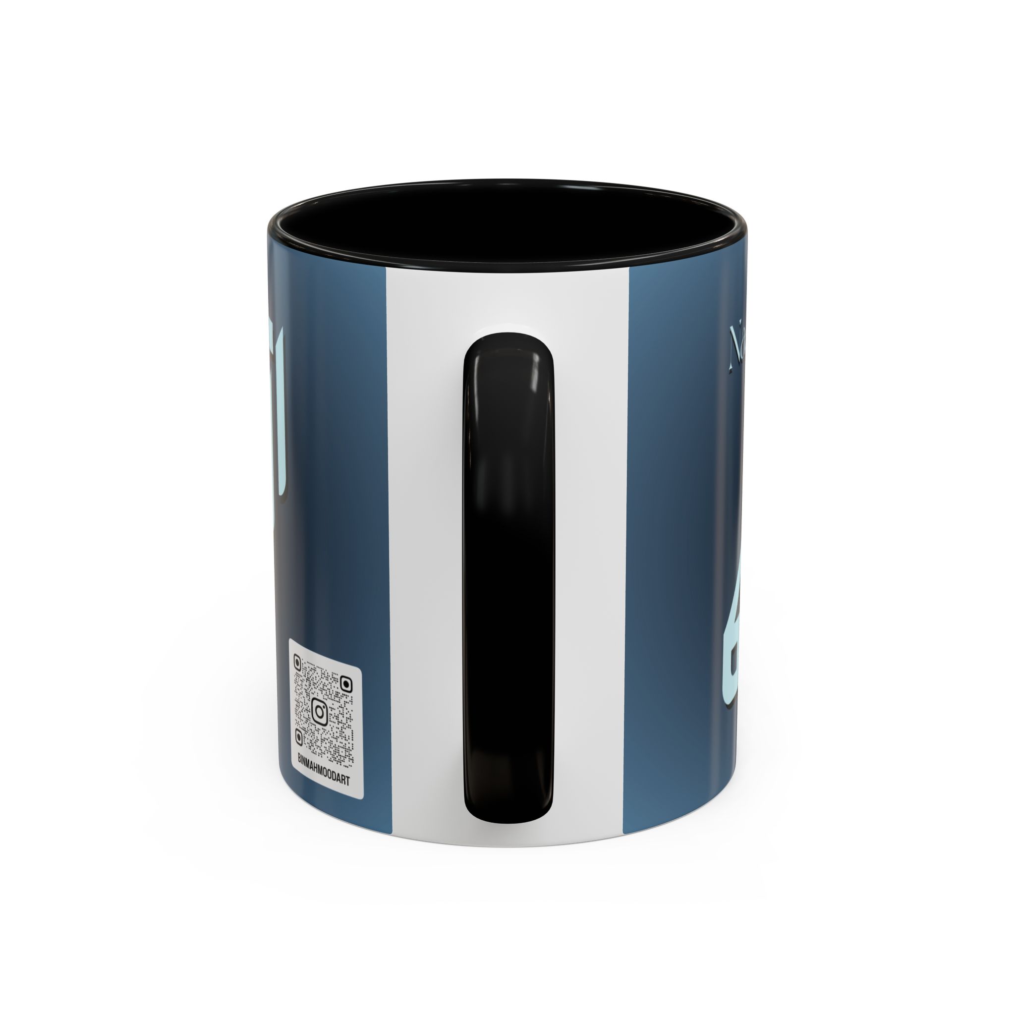 Personalized Arabic, Urdu, and Persian Fusion Calligraphy Two-Tone Mug – Naseem Name Design by Bin Mahmood