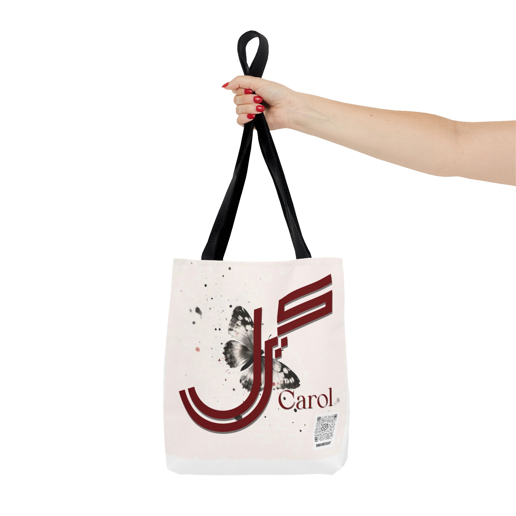 Carol – Geometric Fusion Arabic–Persian Calligraphy Tote Bag | Binmahmood - Image 4