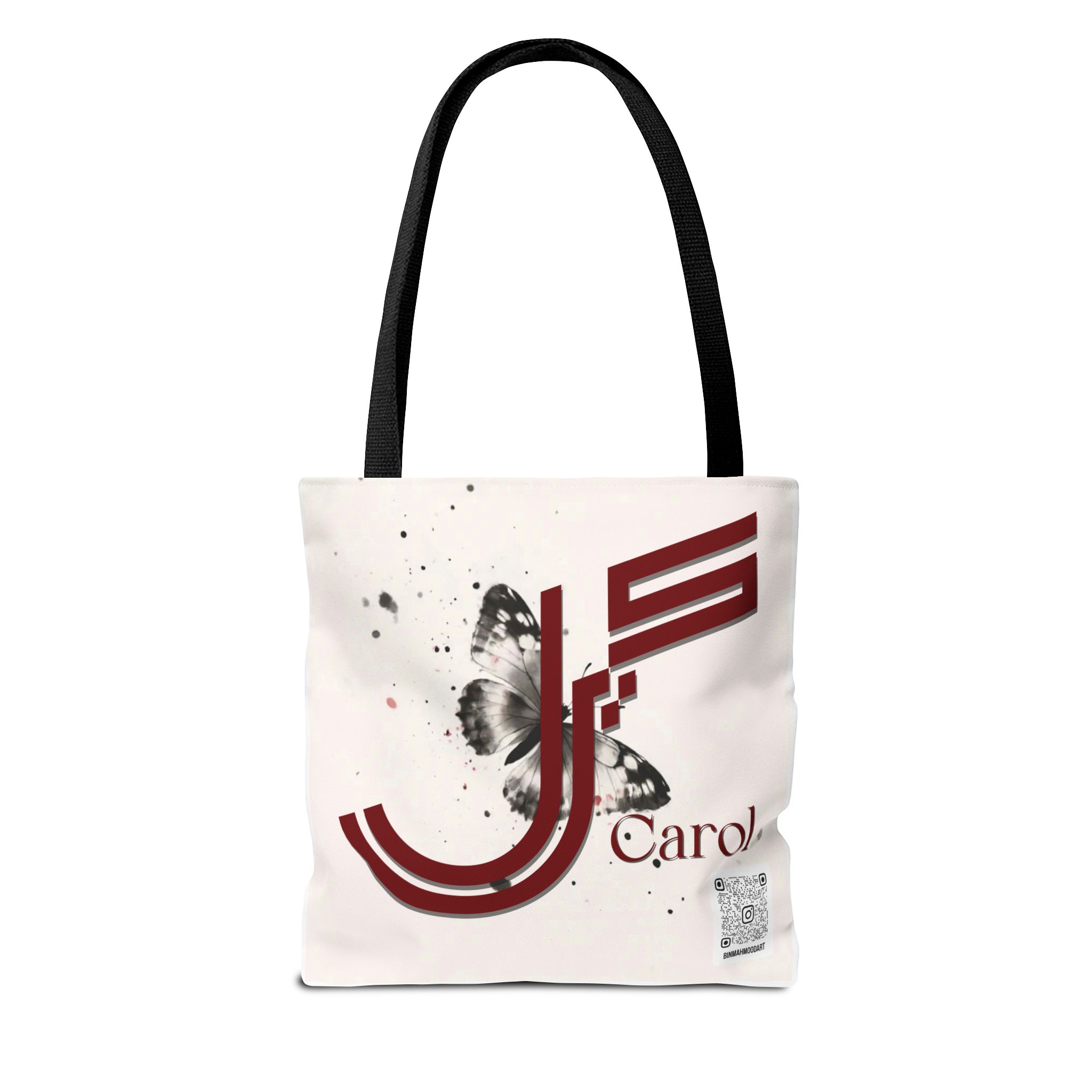 Carol – Geometric Fusion Arabic–Persian Calligraphy Tote Bag | Binmahmood - Image 2