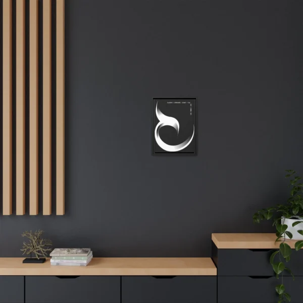 Product mockup with white background for Haa Arabic Alphabet Calligraphy Canvas Wrap - Minimal Monochrome Art - BinMahmood