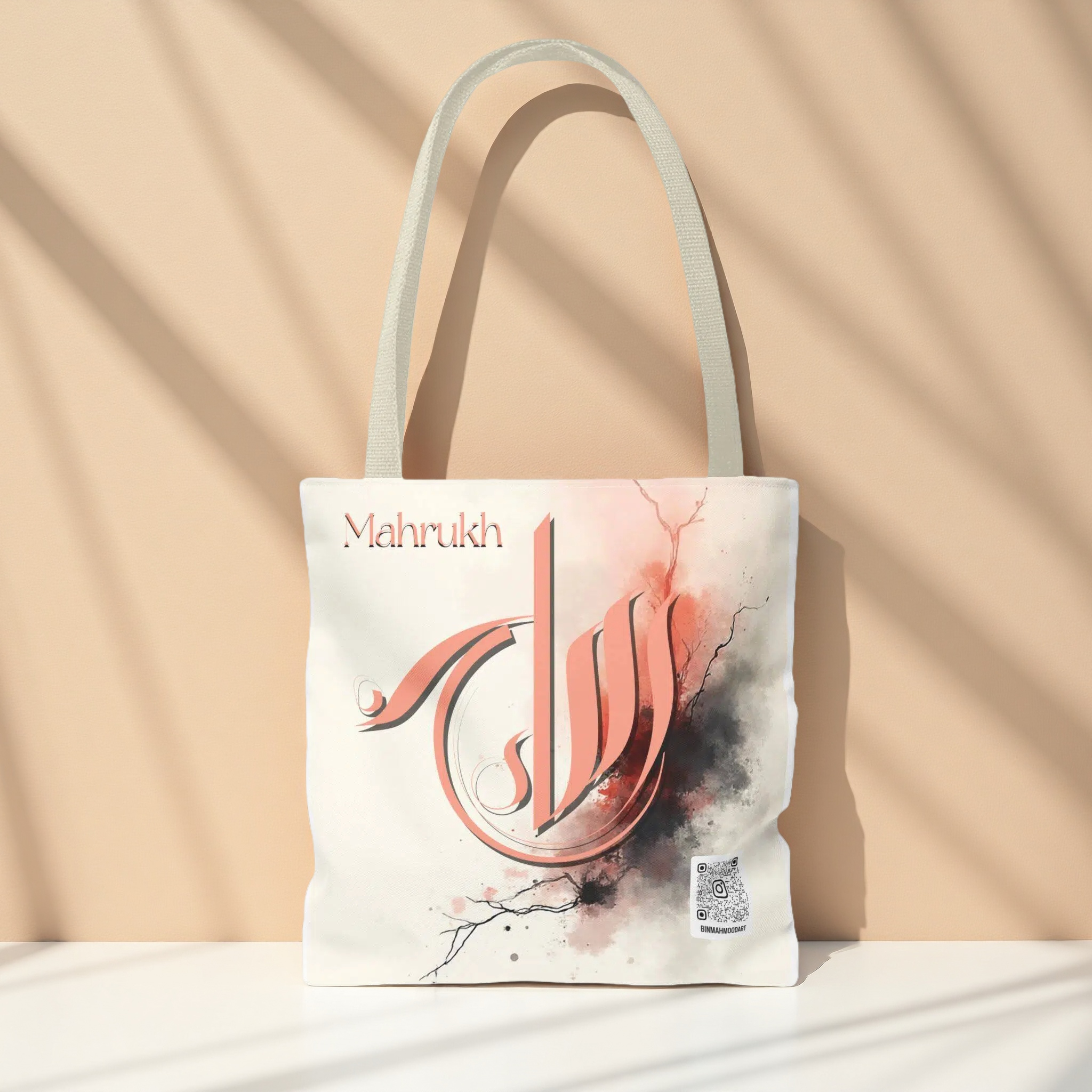 Mahrukh Tote Bag – Sumbuli Arabic Calligraphy with Floral Design