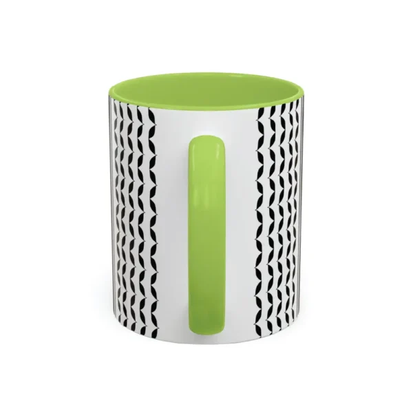 Palestine Keffiyeh red and white pattern two-tone ceramic mug product photo — BinMahmood