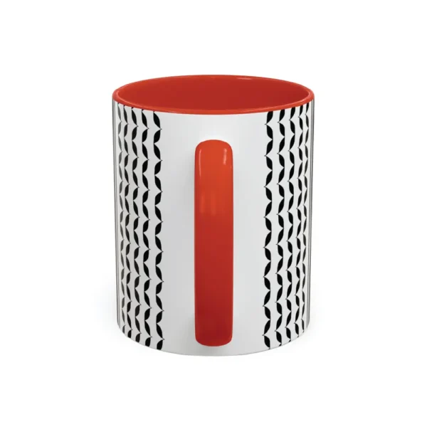 Palestine Keffiyeh black and white pattern two-tone ceramic mug product photo — BinMahmood