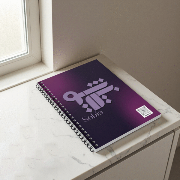 Personalized Arabic, Urdu, and Persian Fusion calligraphy Spiral Notebook - Sobia Name Designed by BinMahmood