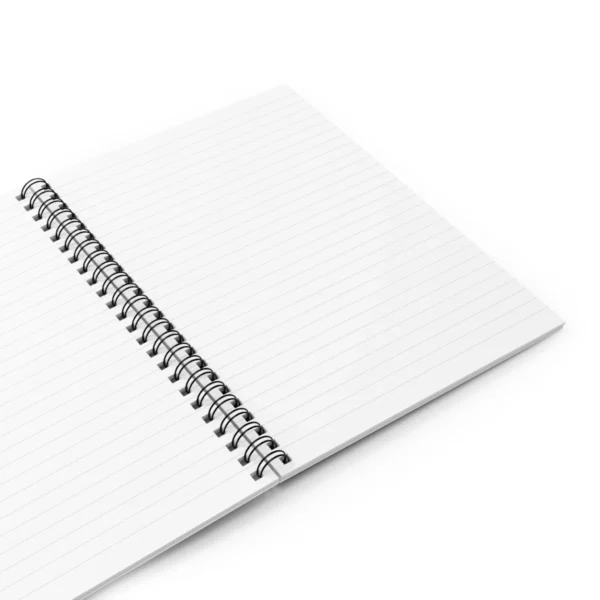 Product photography with white background for Aamir personalized Arabic Diwani calligraphy spiral notebook - various angles - binmahmood