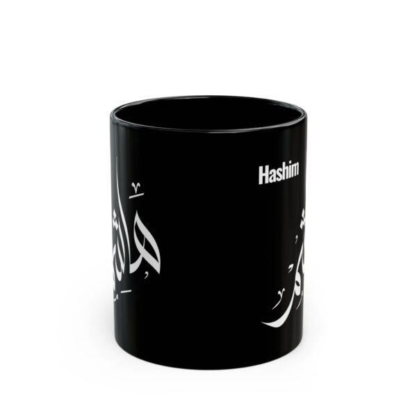 Product mocukup personalized Arabic name calligraphy black mug - binmahmood
