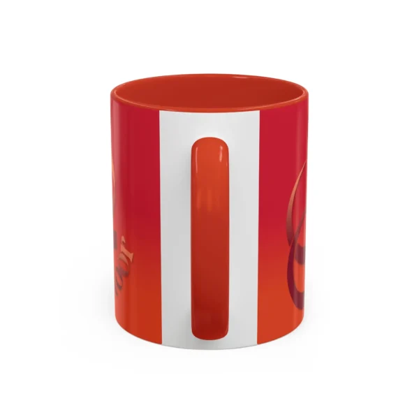 Product mockup different angle images of Noor personalized Arabic Sunbuli name calligraphy two tone mug with white background - binmahmood