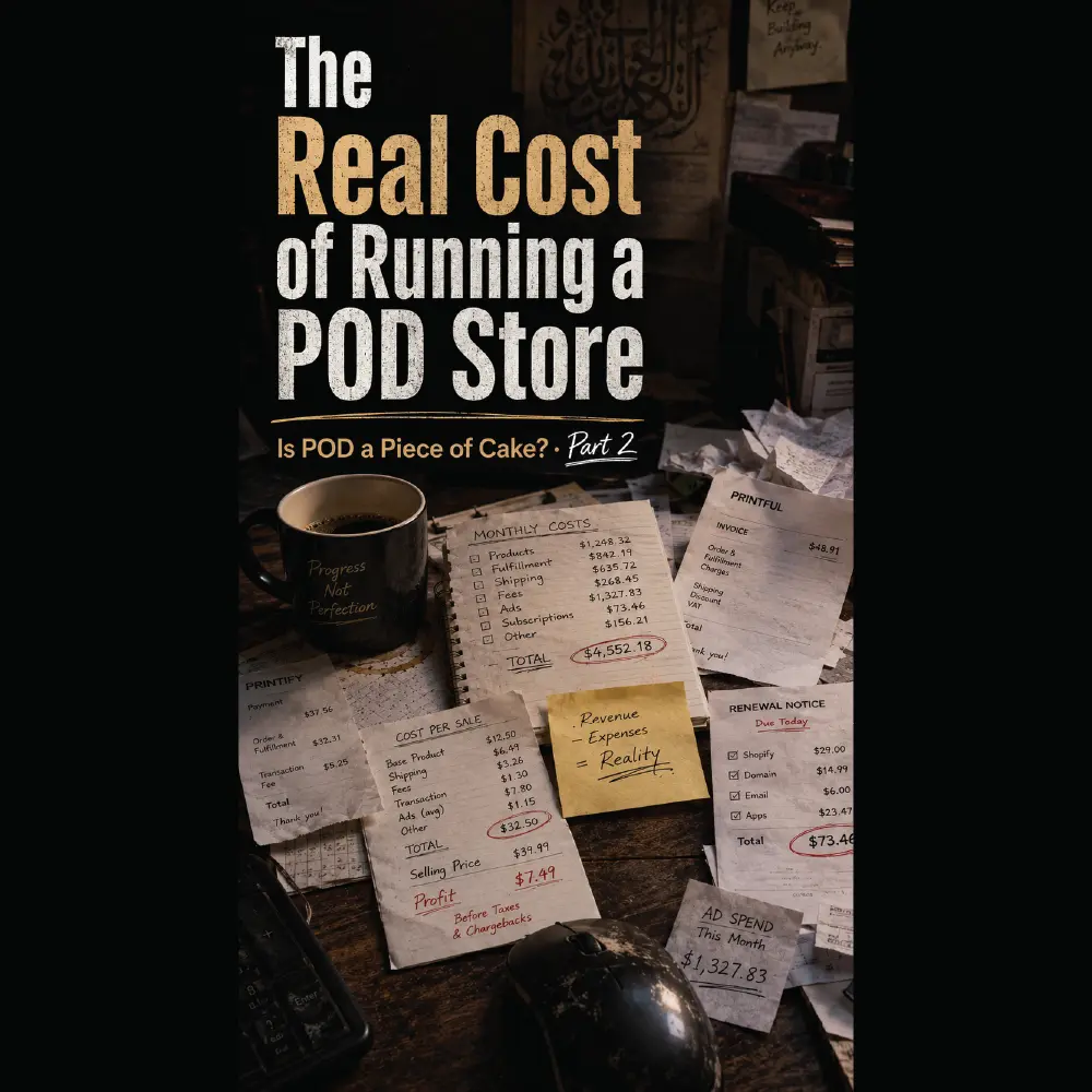 The Real Financial Cost of Running a Print on Demand Store Infographic