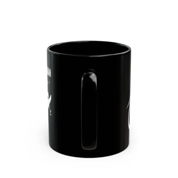 Usman Arabic name mug in black ceramic with white Diwani calligraphy, personalized Islamic gift for him - binmahmood